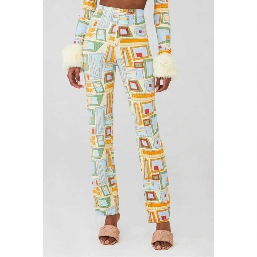 NWT House Of Sunny Pepperland Pants in Puzzle Print - Size 4